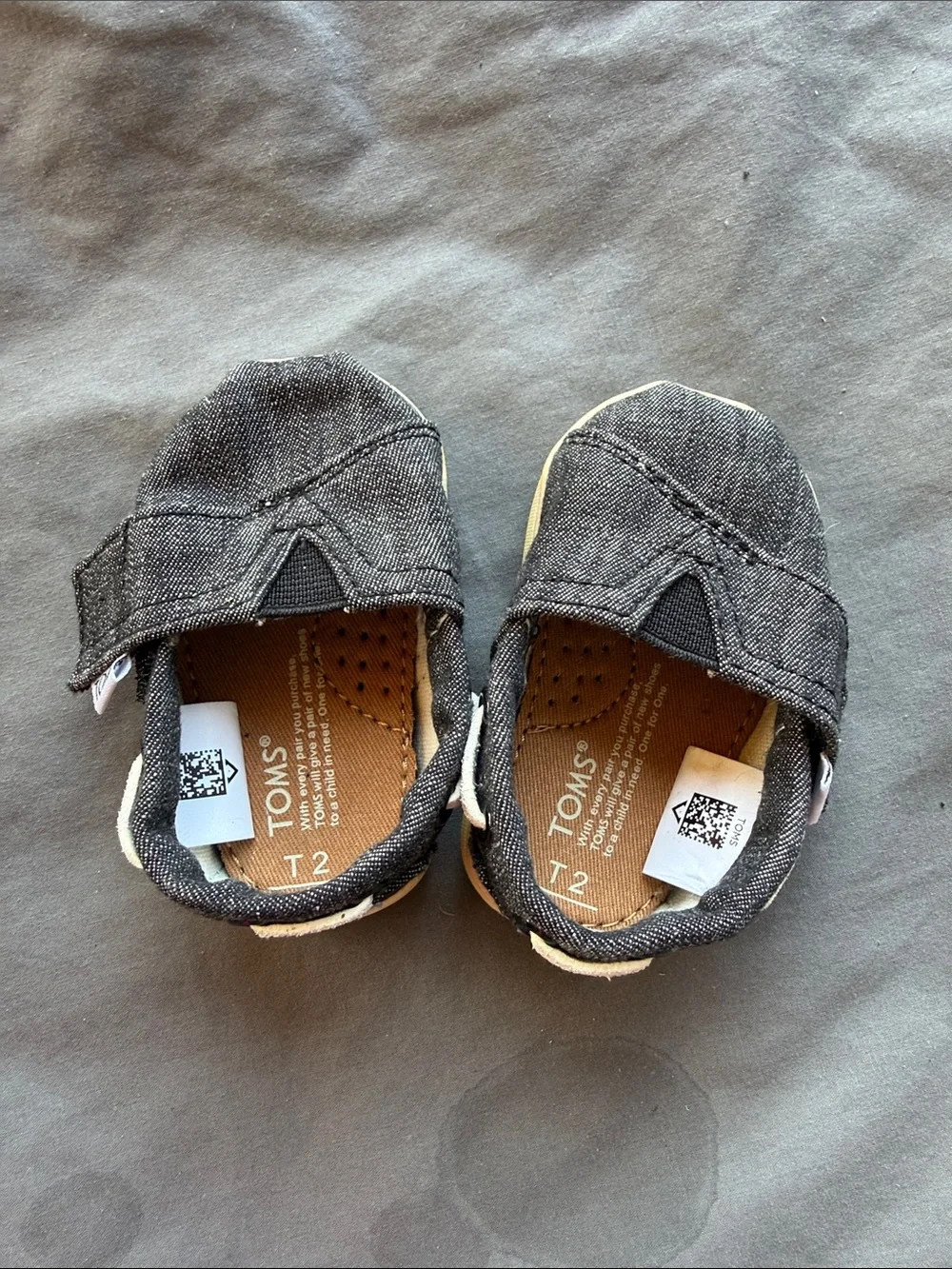 Toms Kids Denim-Style Slip-On Shoes in Dark Blue